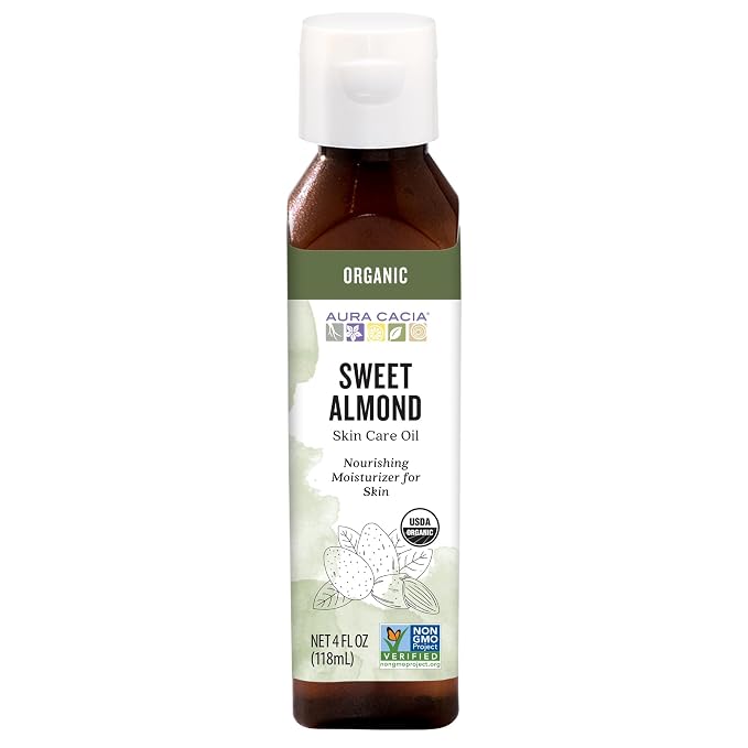 Aura Cacia Organic Skin Care Oil, Nurturing Sweet Almond, 4 Fluid Ounce