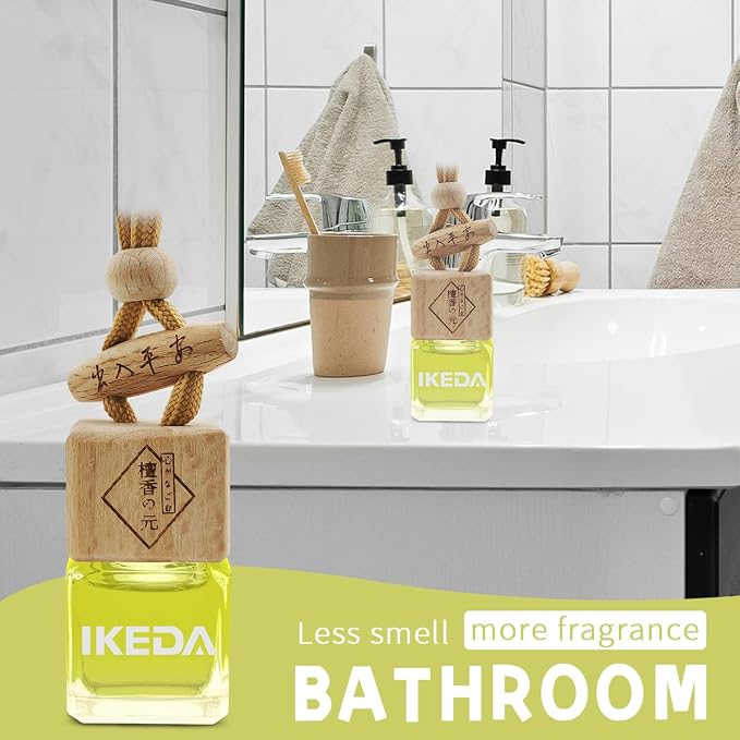 ikeda fragrance Car Air Freshener | Square Hanging Car Scent with Vent Clip Bottle | Long Lasting Fragrance | Essential Oil Diffuser | Odor Eliminator Deodorizer (Square-Pineapple)