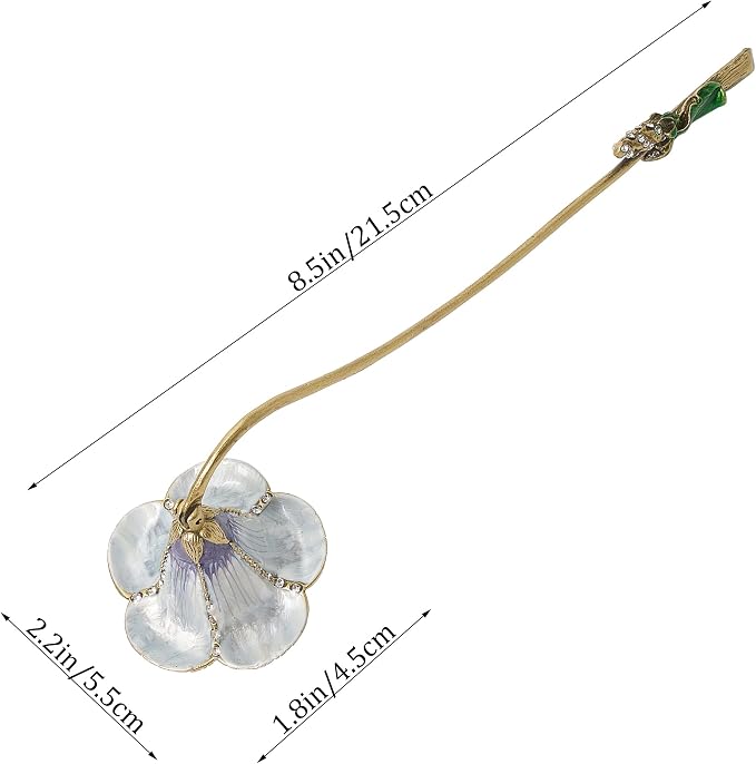 Vintage Flower-Shaped Candle Snuffer, Hand-Painted Metal Candle Extinguisher with Long Curved Handle, Artistic Floral Candle Tool for Home Decor (Purple Flower)