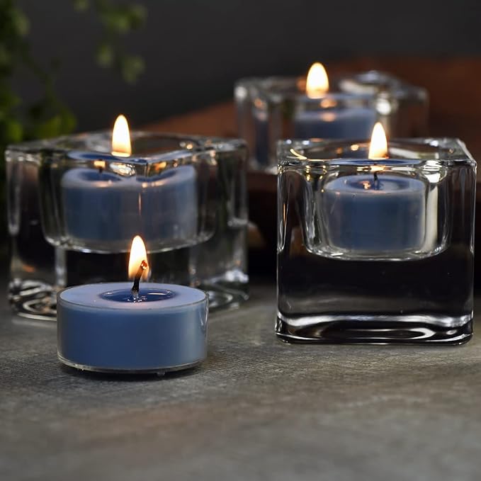 DEYBBY Ocean Breeze Scented Tealight Candles Bulk, Aromatherapy Soy Wax Tea Candle Set of 24-4 Hour Burning Great Gift