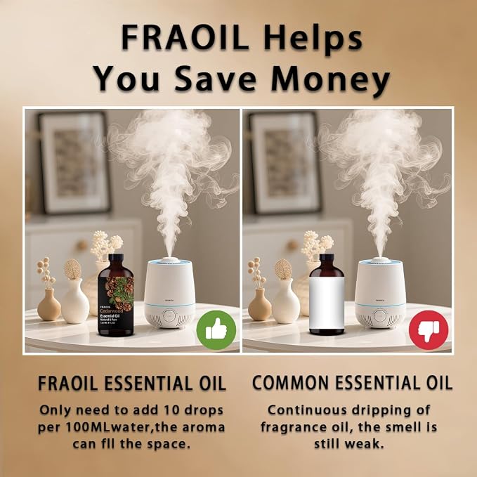 Cedarwood Essential Oil, Cedarwood Oil 4 Fl Oz 120ML for Diffuser Humidifier Yoga Cleaning DIY Candle Soap Making Essential Oils