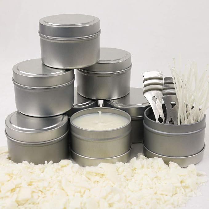 EricX Light Candle Tin 24 Piece, 4 oz, for Candle Making