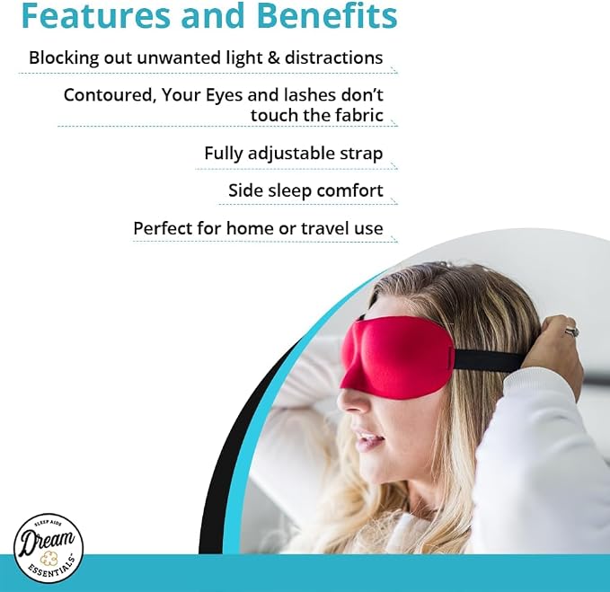 Wild Essentials® Sweet Dreams™ Comfortable & Contoured Sleep Mask Kit with Carry Pouch and Moldex® Ear Plugs, Travel Set, Gift