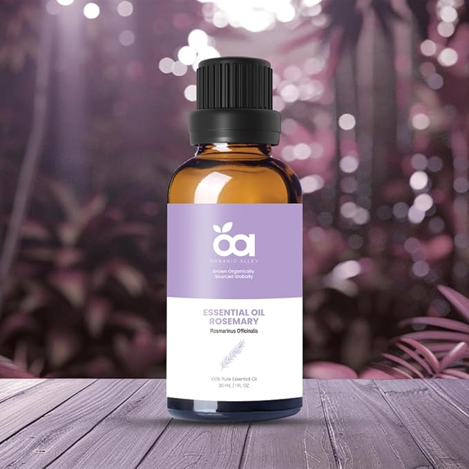 Rosemary Essential Oil by Organic Alley | 100% Pure Rosmarinus Officinalis Oil, Therapeutic Grade | Aromatherapy Essential Oil for Clarity & Focus (1 Fl Oz)