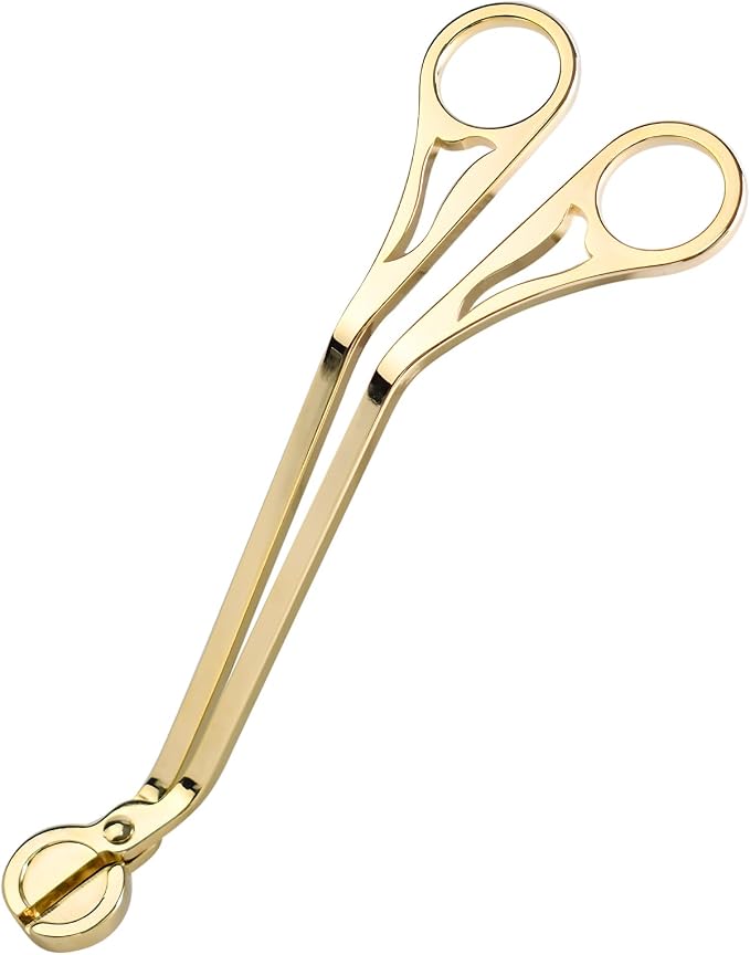Candle Wick Trimmer, Wick Cutter Scissor Reaches, Deep Into Prevent Soot Buildup Candle Accessories (Gold)