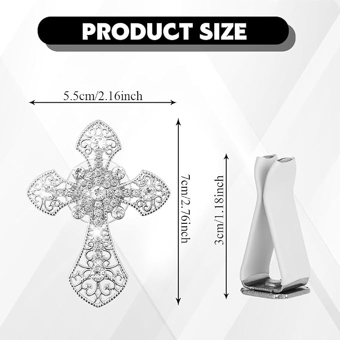 Bling Car Air Vent Clip, Cross for Car, Rhinestone Vehicle Air Conditioner Outlet Diffuser Vent Clip, Bling Automotive Dashboard Cross Decoration for Women and Man
