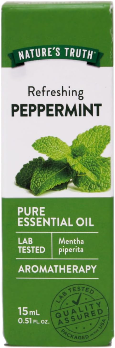 Nature's Truth Peppermint Essential Oil for Diffusers and Aromatherapy, 0.51 FL OZ - 4 Pack