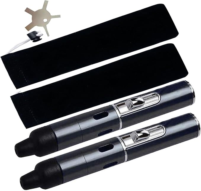 Torch Lighter,Handheld Multifunctional All-in-One Tube Built-in Detachable Windproof Lighter,Outdoor,Indoor,Camping,Candle,Birthday,Black(2PCS)