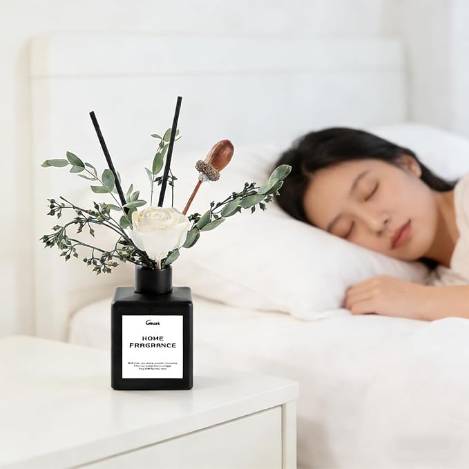 Reed Diffusers for Home, Natural Flower Reed Diffusers Set,150ml(5.3oz) Long Lasting Reed Fragrance for Bathroom, Home Fragrance Diffuser, Scent Diffusers, Scented Oils, Bathroom Décor，Air Fresheners