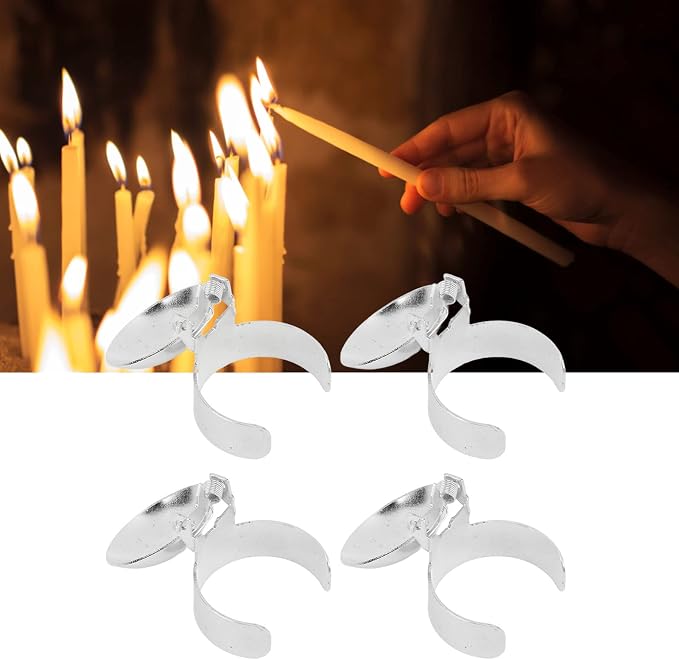 Horoper Candle Snuffer, 4 Pcs Automatic Candle Wick Snuffer Stopper, Candle Extinguisher , Candle Snuffer Clip On Kit for Candle Lovers Gold and Silver(Silver)