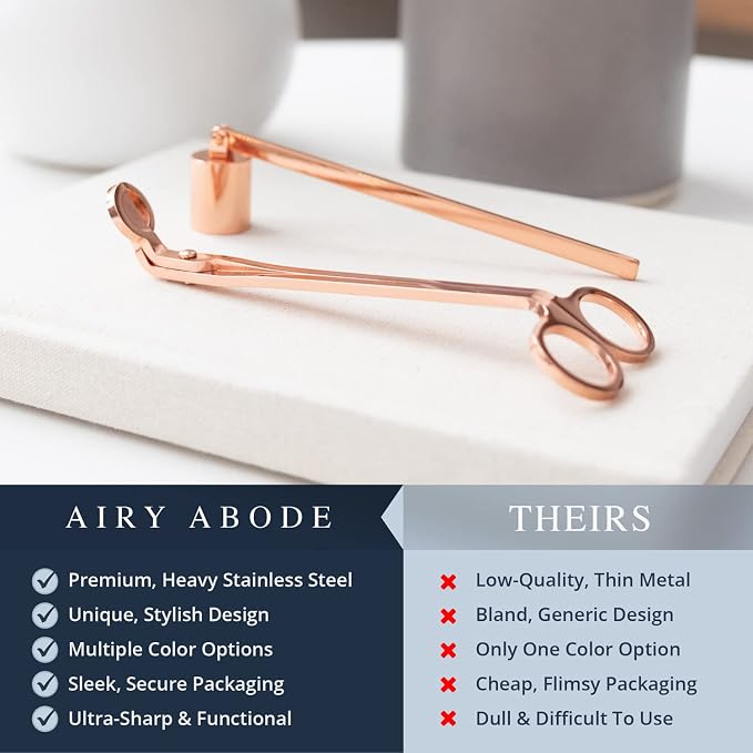 Airy Abode Candle Wick Trimmer and Candle Snuffer Accessory Set – Pick Your Color