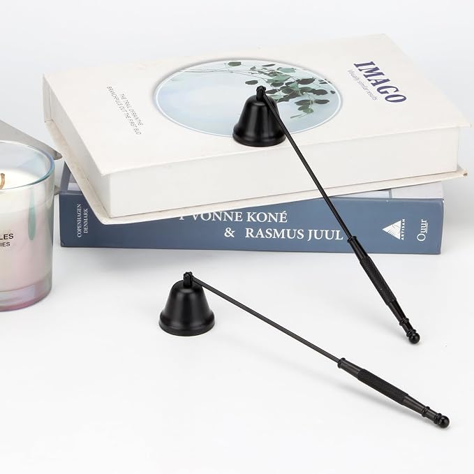2 Pack Candle Snuffer, Candle Snuffers Wick Snuffer Candle Accessory, Extinguish Candle Flame Safely Tool with Long Handle, Candle Turn Off Device for Putting Out Wick Flame