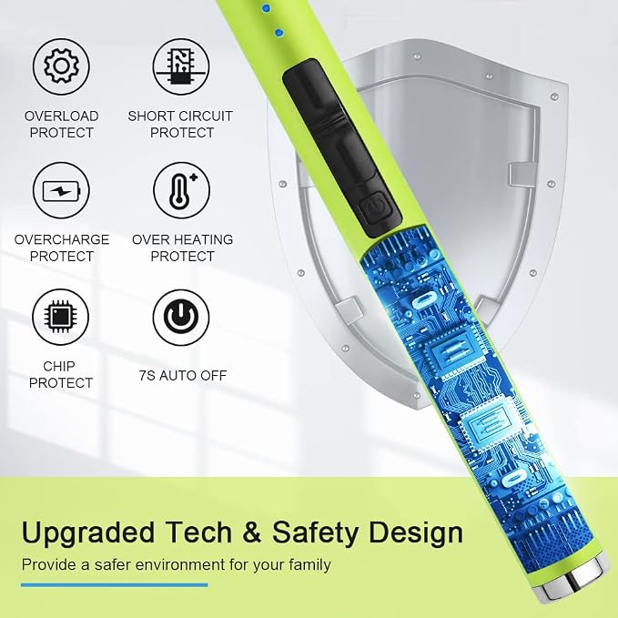 SUPRUS Fluorescent Lighter Glows in The Dark USB Lighter Rechargeable Windproof Pocket Size for Candle Cooking BBQ in Party (Yellow)