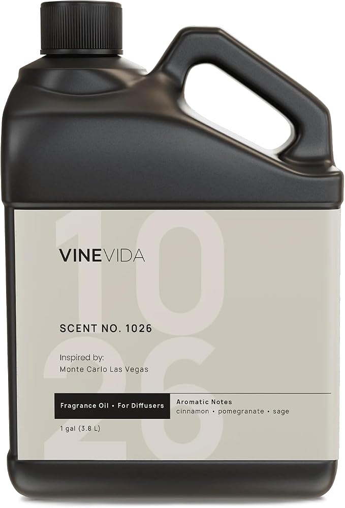 VINEVIDA Scent NO. 1026 Fragrance Oil for Cold Air Diffusers - 1 Gallon (8lbs) - Inspired by: Monte Carlo Las Vegas Hotel Fragrance Diffuser Oil - Hotel Scents for Home - Diffuser Oil
