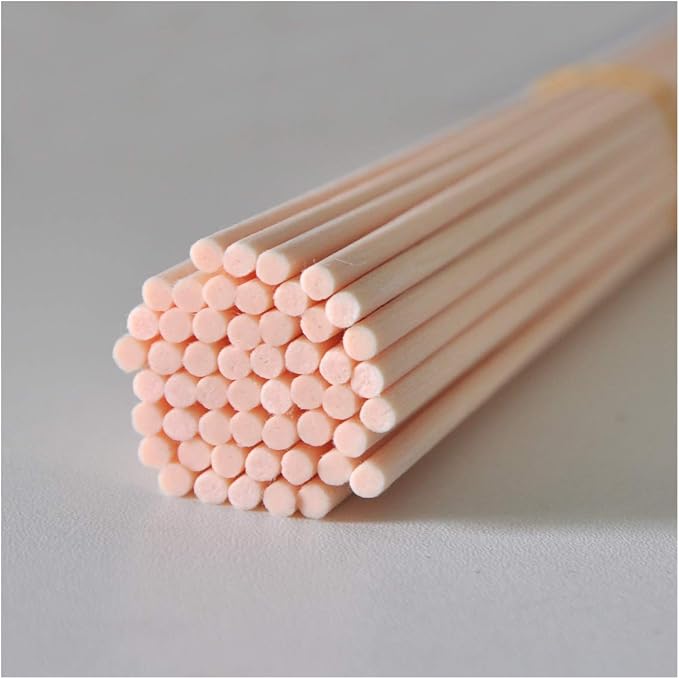 50 Pieces Fiber Reed Diffuser Replacement Refill Sticks for Aroma Fragrance (Beige, 8" x4mm)