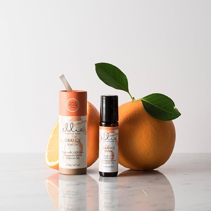 Ellia Orange Essential Oil Roll-On | 10ml, 100% Pure, Therapeutic Grade