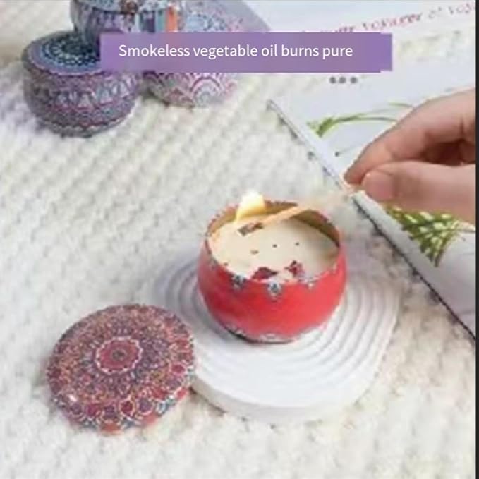 Lavender Scented Candles, Aromatherapy Candles for Home, Long Burn Scented Candles with Lid, Sustainable Use of Tin Boxes