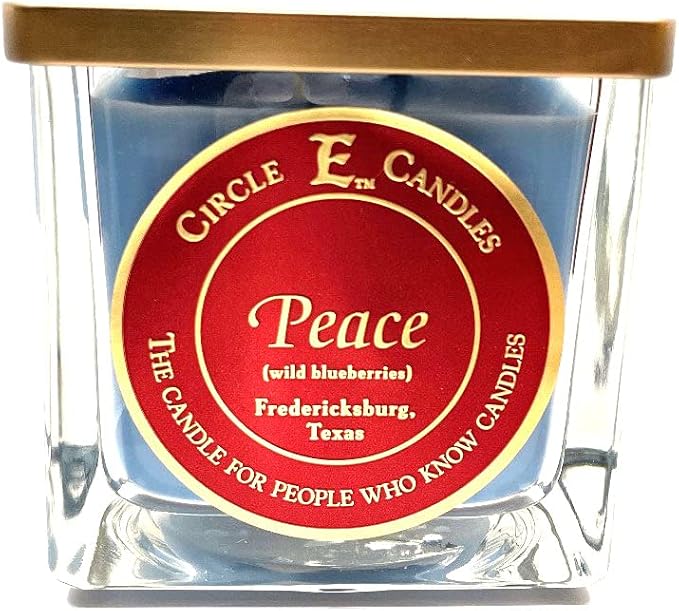 Circle E Candles, Peace Scent, Small Size Jar Candle, 8oz, Christmas Gift, Holiday Relaxation, Calming Aromatherapy, Cozy Home Decor, Stocking Stuffer