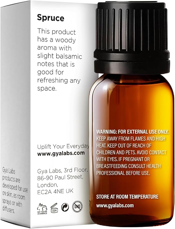 100% Pure Spruce Essential Oil - 0.34 Fl Oz - Spruce Oil for Hair, Skin, Diffuser, Aromatherapy & DIY Candle Making Scent