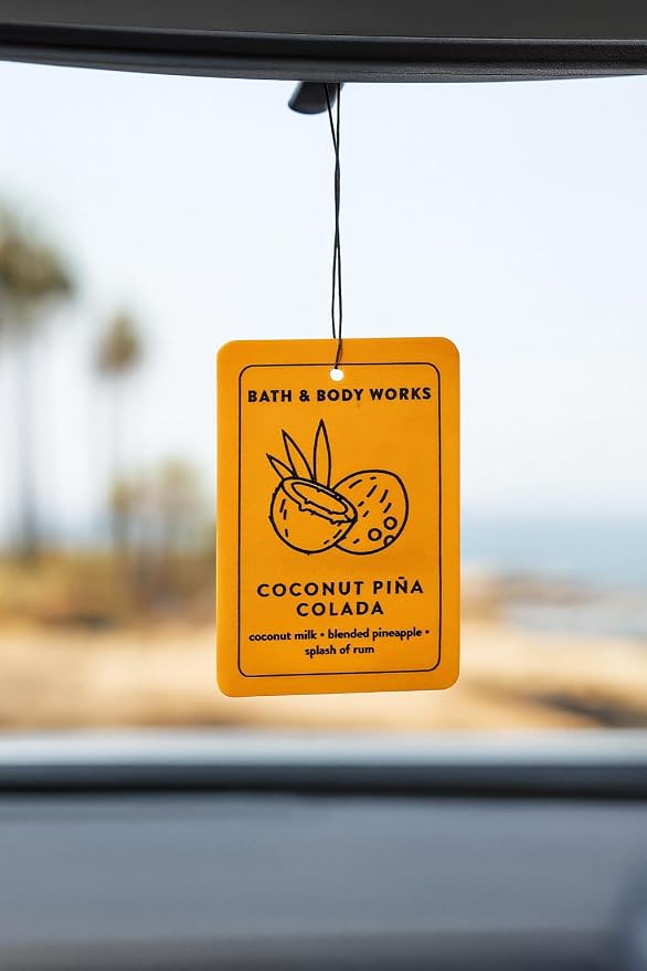 Bath & Body Works Coconut Pina Colada Hanging Fragrance Diffuser – Long-Lasting Tropical Air Freshener for Car, Closet, or Home, Refillable Decorative Scent Diffuser