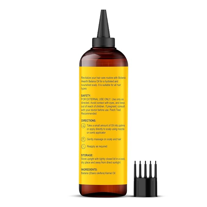 Botanic Hearth Batana Oil for Hair Growth & Hair Treatment Oils 6.7 Fl Oz | Dr Sebi Inspired, 100% Raw & Pure Batana Oil | Scalp & Hair Treatment for Thickness & Strength | All Hair Types