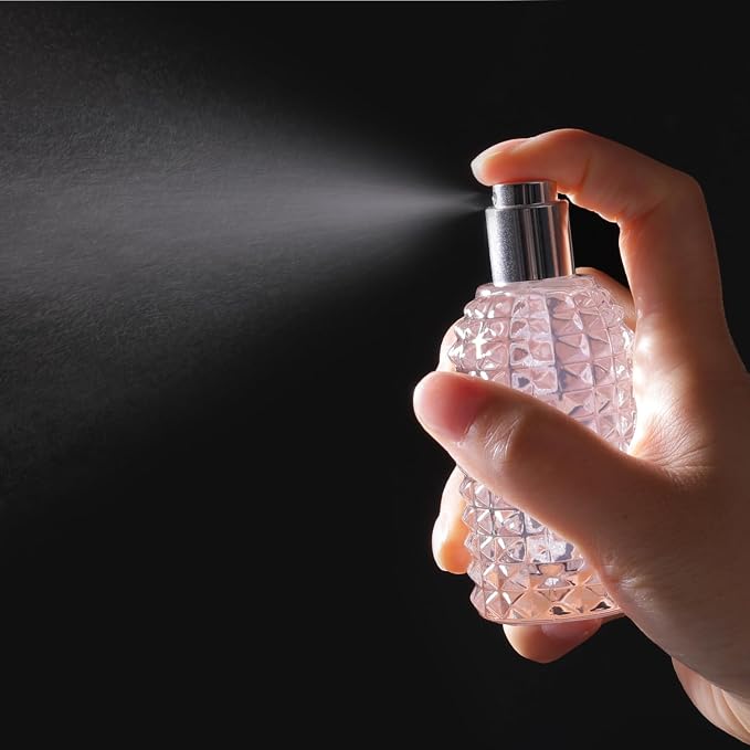 50ml/1.7 Oz Glass Spray Bottle Perfume Atomizer,Perfume Travel Refillable Spray Bottle Empty with 3 Kinds of Dispenser (A1)