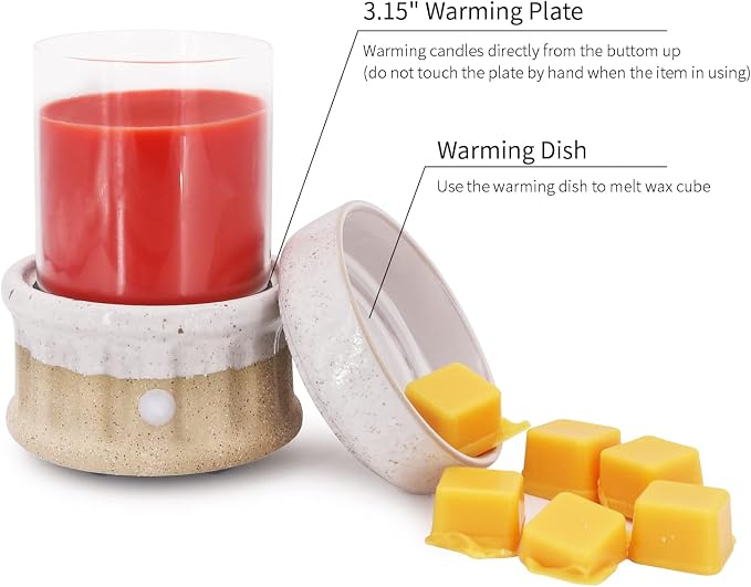 VICTORIA AROMA Ceramic Wax Melt Warmer 3-in-1 Candle Wax Warmer for Scented Wax Melter Electric Fragrance Wax Burner for Home Office Bedroom Gift & Decor