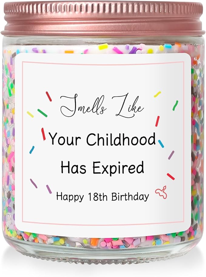 18th Birthday Gifts for Girls Boy Friend Turning 18 Year Old Girl Birthday Gifts for Sister Niece Granddaughter Happy 18th Bday Decorations for Girls, Vanilla Cake Scented Bday Candle