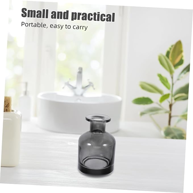 Generic 2pcs Refillable Glass Diffuser Bottles Modern Cylindrical Aroma Containers for Home and Office Decor Even Scent Distribution Easy to Clean Compact Design