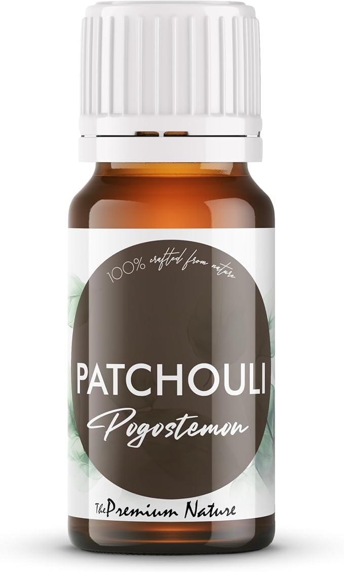 Organic Patchouli Essential Oil | 100% Pure & Natural Pogostemon cablin Leaf Oil with Deep Earthy Woody Aroma | for Diffuser, Candle Making & DIY Aromatherapy Blends, 0.34 fl oz