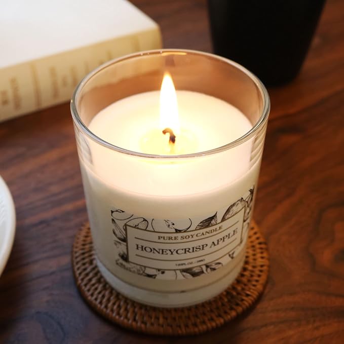Aronica Pet Safe Candles Apple Scented, Long Lasting Scented Candles, Honeycrisp Apple Candle Clean Non Toxic, Fruity Candles Scented