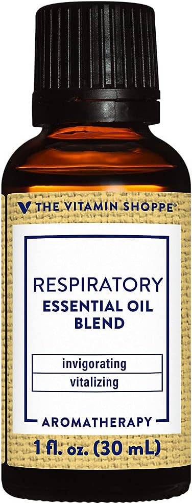 The Vitamin Shoppe Respiratory Essential Oil Blend - Clear Breathing Support | 100% Pure Therapeutic Grade | 1 oz | Eucalyptus Peppermint