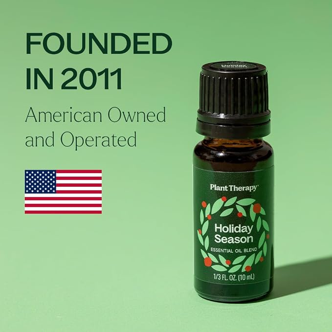 Plant Therapy Holiday Season Essential Oil Blend, 10 mL (1/3 oz), 100% Pure, Undiluted, Great for Use in Essential Oil Diffusers and Natural DIY Crafts