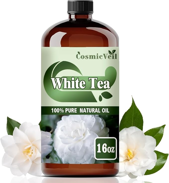 White Tea Essential Oil White Tea Oil for Aroma Diffuser,Humidifier,Home Fragrance,Cleaning,Body Care,Massage,Yoga,DIY Candle,DIY Soap CosmicVeil（White Tea，16 Fl Oz (Pack of 1)）