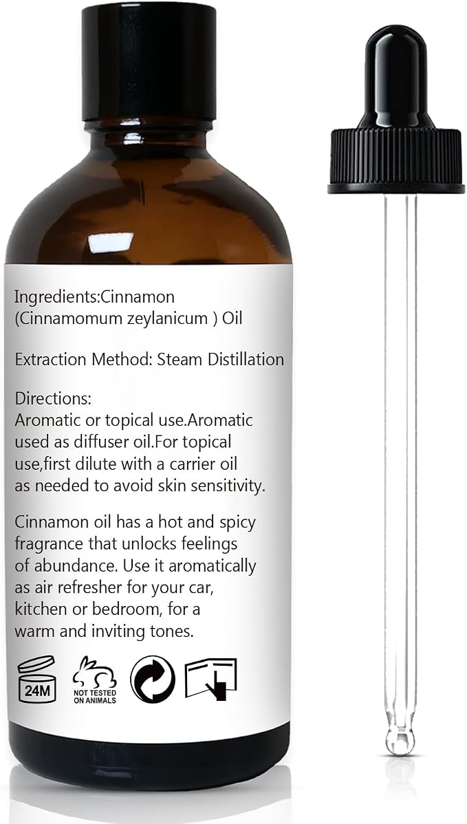 GM Gumili Cinnamon Essential Oil, 100% Pure Undiluted Cinnamon Oil for Diffuser, Massage - 100ml/3.38 oz