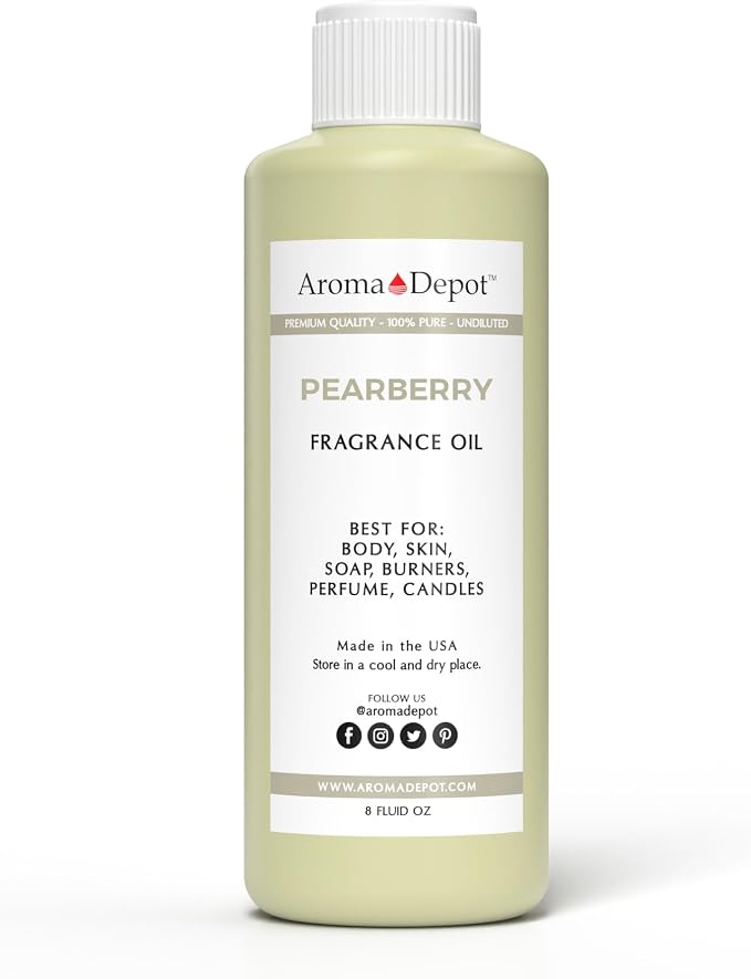 Aroma Depot 8oz / 8 Ounces Pearberry Perfume Oil for Making, Body Oil, Soap, Candle Making & Incense. Our Version is a Premium Quality Undiluted & Alcohol Free