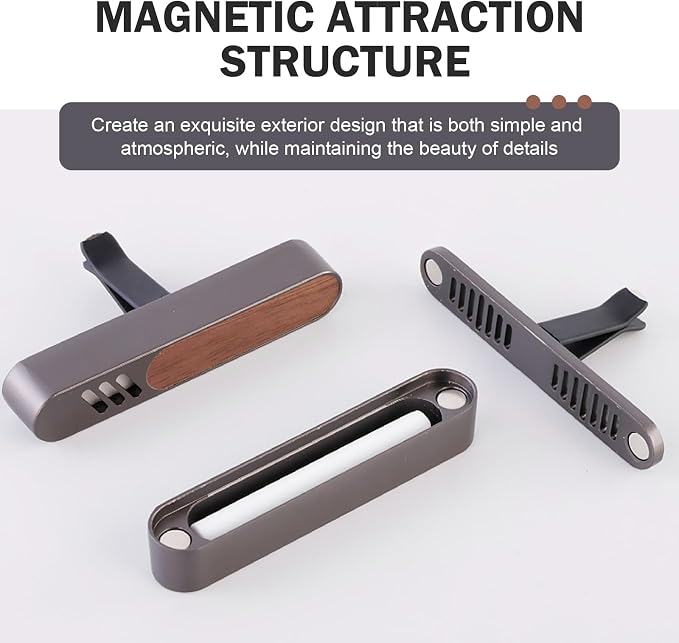 2 PCS Car Air Vent Clips, Distinctive Natural Walnut Grain Decoration with 6 PE Sticks, Anti-rust Outlet Diffuser with Anti-shake Back Clip, for Most Straight Outlet (Multicolored)