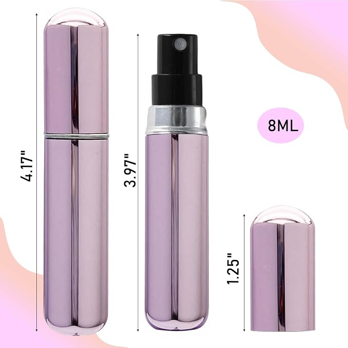Travel Refillable Perfume Bottle - 8ML Perfume Refillable Bottle Atomizer Sprayer for Perfume Small and Portable, Easy to Filling Suitable for Traveling Outgoing(4pcs, 8ml)
