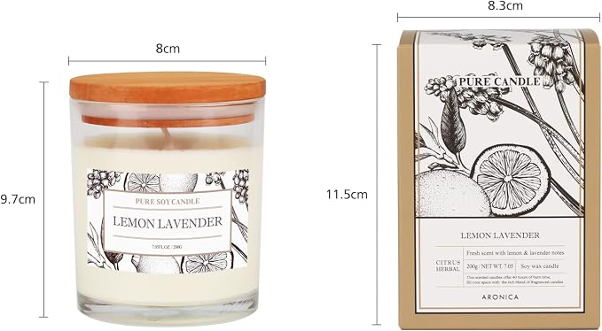 Aronica Fall Candle - Pumpkin Chai & Vanilla Scent, Room Decor Aesthetic, Cinnamon Spice White Candle for Home