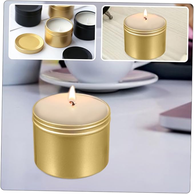 SHINEOFI 8pcs Aluminum Alloy Candle Jars for DIY Candles Portable Storage for Home and Office Supplies for Aromatherapy and Making