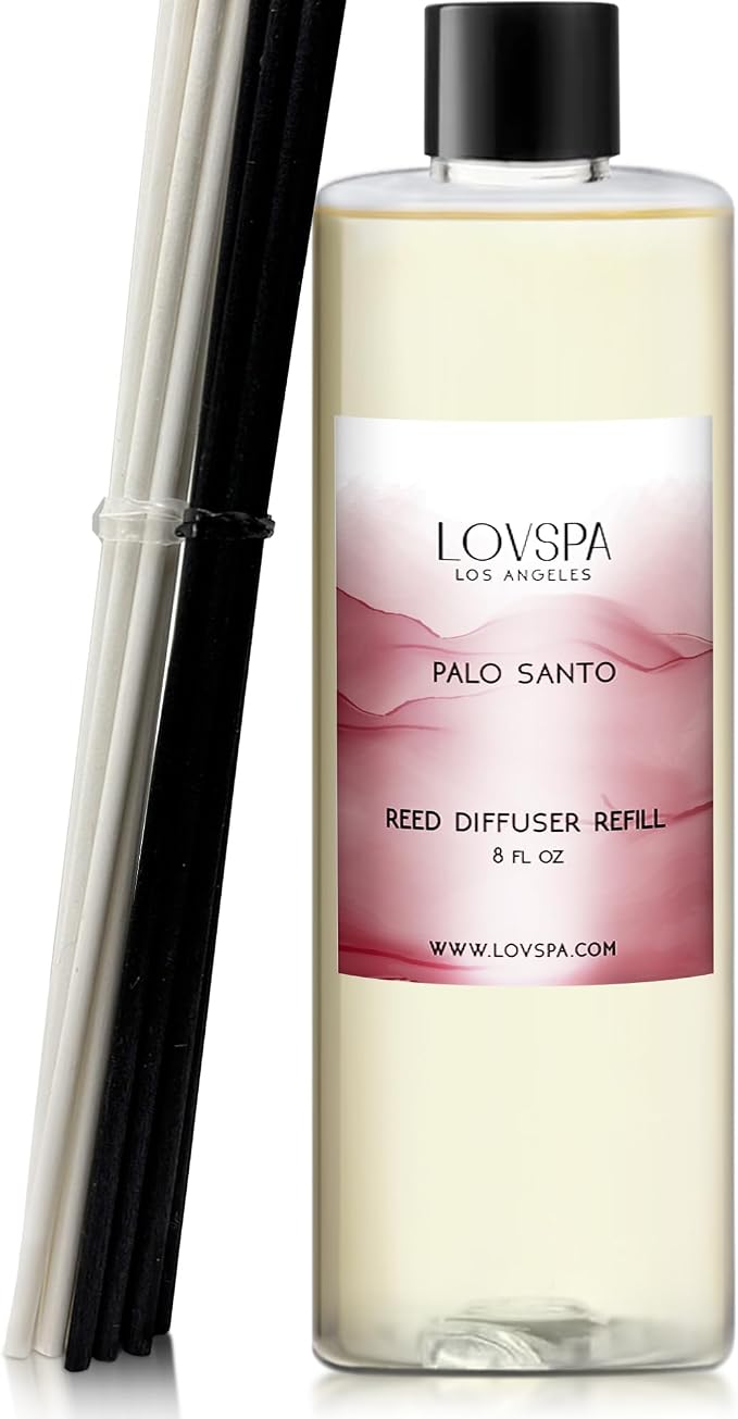 Palo Santo Diffuser Oil - Essential Oils for Diffuser Refill & Air Freshener Room Spray - Long-Lasting & Natural Home Fragrance, Scented Oil for Diffusers, USA Made, 8 oz