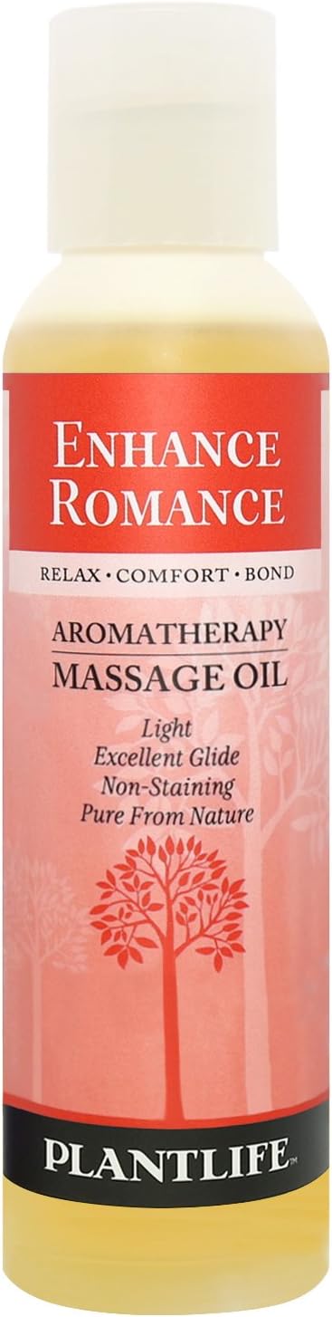 Plantlife Enhance Romance Massage Oil - Absorbs Deeply into The Skin and is Circulated Throughout, Providing Optimum Benefit to The Mind and Body - Made in California 4 oz