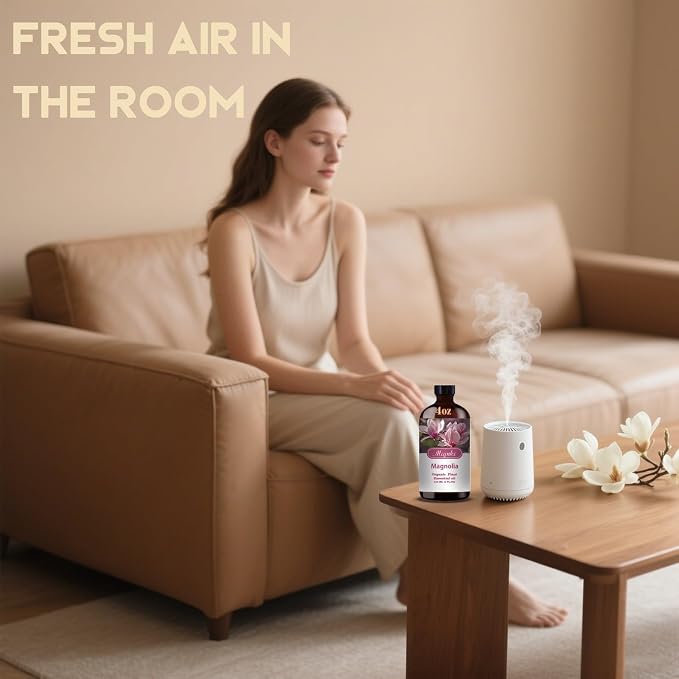 Magnolia Essential Oil, Magnolia Oil for Diffuser, Humidifier, Massage, DIY Candle, Soap, Yoga, Relaxation, Gift Ready,Magnolia Fragrance Oil - MLYNKL Essential Oils (4.33 fl oz / 130ml)