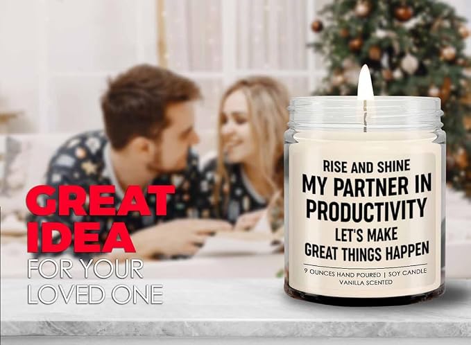 Coworker Sarcasm Vanilla Candle - Partner in Productivity - Chaos Coordinator Gifts Coworker Leaving Inspirational Farewell Gift Work Friend Employee