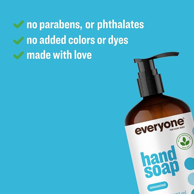 Everyone Liquid Hand Soap, 12.75 Ounce (Pack of 3), Unscented, for kitchen and bathroom