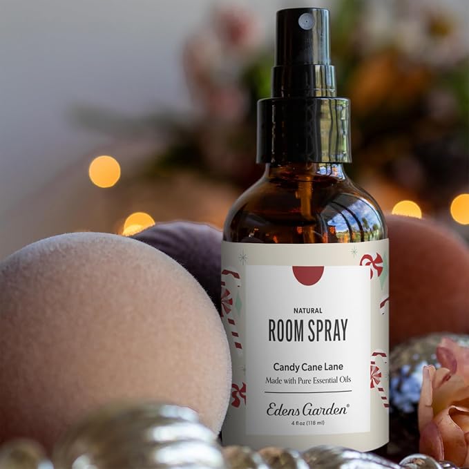 Edens Garden Candy Cane Lane Natural Room & Linen Spray – 100% Pure Essential Oil Holiday Mist for Christmas, Linens & Home – Non-Toxic, Long-Lasting Scented Aromatherapy Spray, 4 fl oz (118 ml)