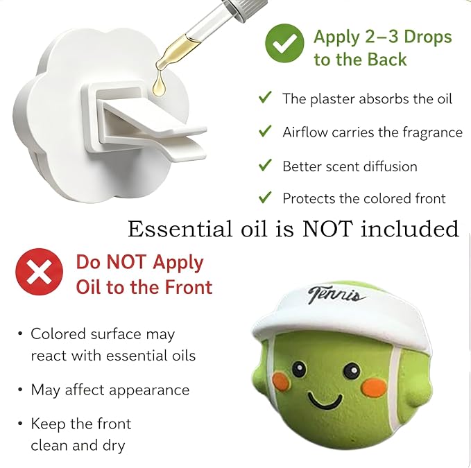 Golf Car Air Freshener Vent Clip Set (3 Pack), Plaster Diffuser, Cute Car Accessories (Essential Oil Not Included)