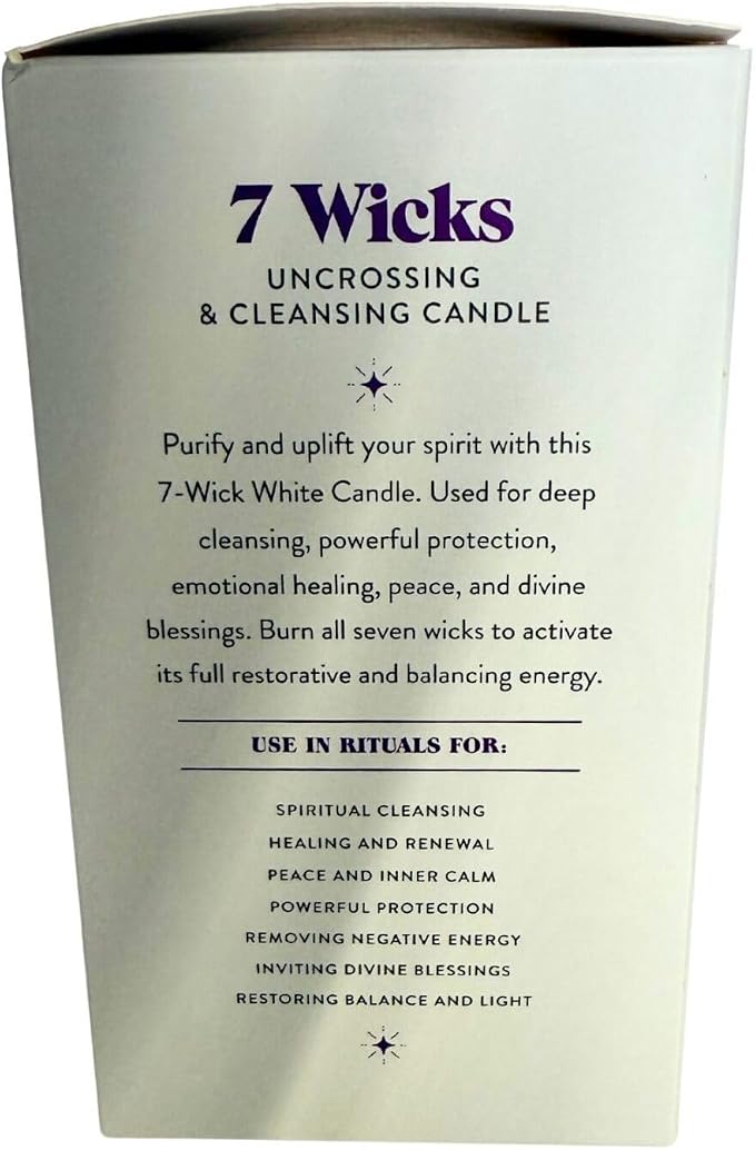 Original Botanica Uncrossing & Cleansing 7 Wicks Candle, White