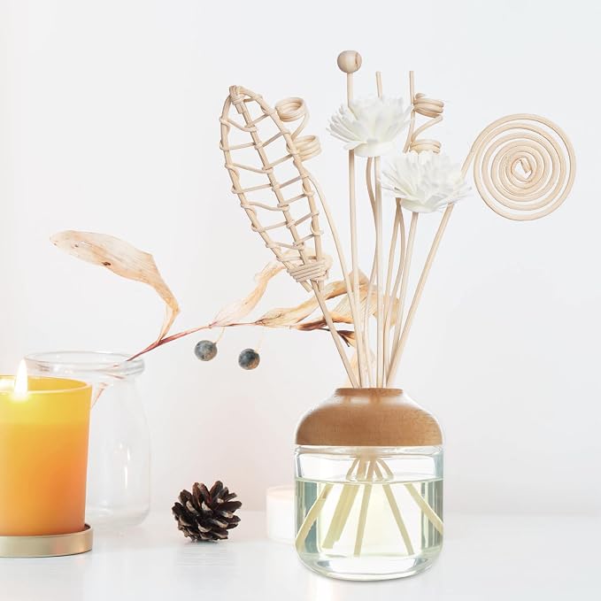 12 Pcs Reed Diffuser Sticks Rattan Flower Reed Fragrance Diffuser Set Diffuser Sticks for Office Home Decor