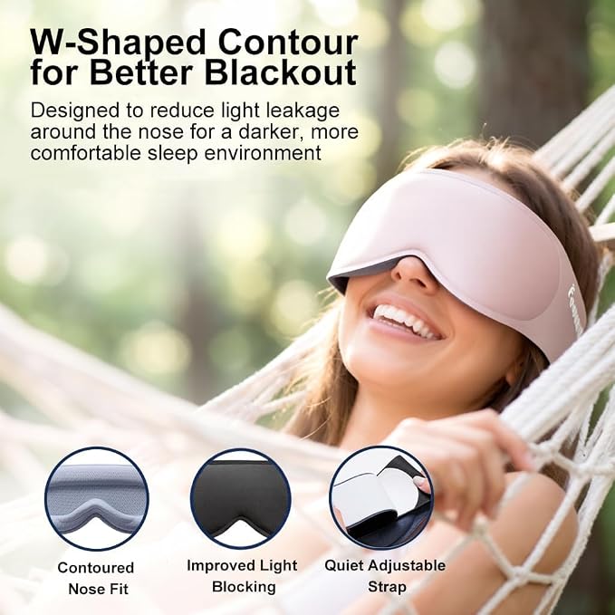 Weighted Sleep Mask for Lash Extensions: 3D Contoured Eye Mask for Airplan Travel,100% Blackout Eye Cover with Soft Fabric, Night Spa Relaxation, Travel Flight Essential, Calm Meditation